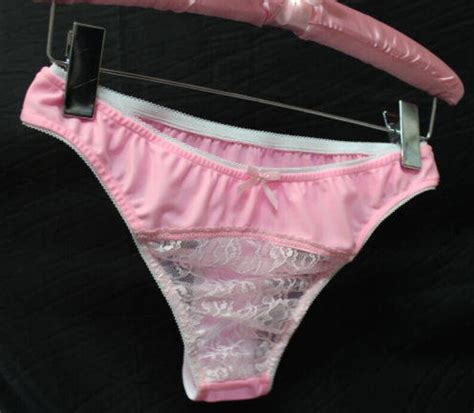 adult sissy spandex lycra and lace wide thong panties for men etsy