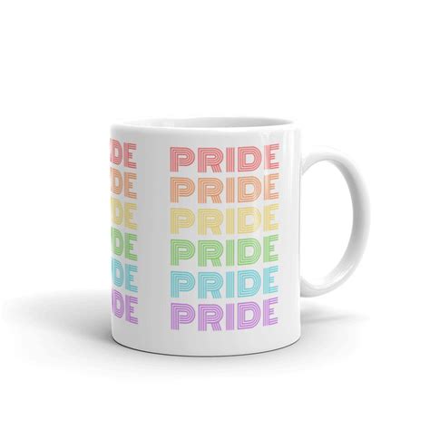 Rainbow Pride Mug Gay Pride Coffee Mug Pride Flag Retro Etsy Uk
