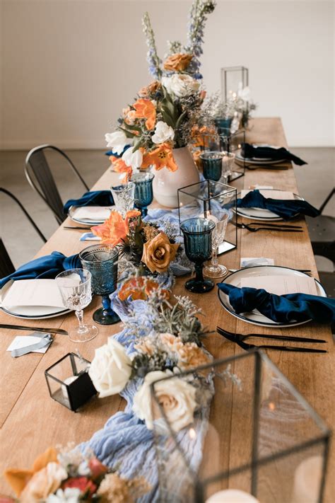 Modern And Chic Wedding With A Terra Cotta And Classic Blue Color Palette