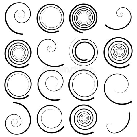 Spiral Swirl Twirl Element Bine Tendril Shapes Stock Vector