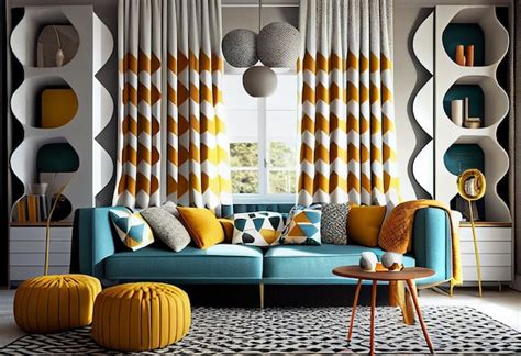 Blue And Yellow Living Room Curtains Baci Living Room