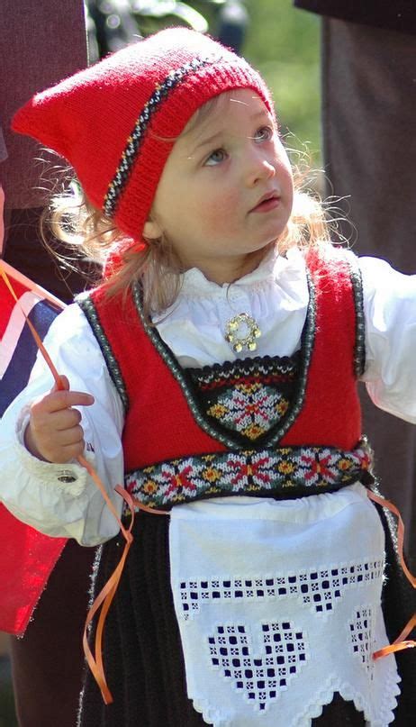 Norwegian Girl Folk Costume Traditional Outfits Beautiful Children