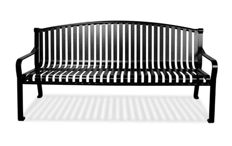 6 Executive Series Steel Strap Bench With Curved Back Powder Coated Black Metal Bench