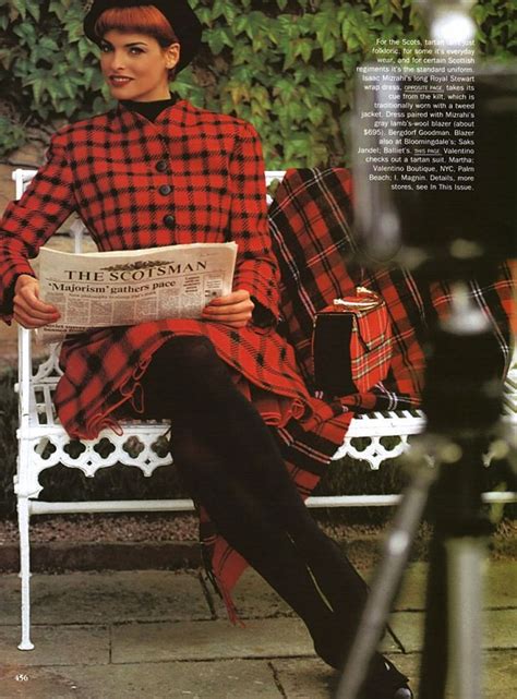 Books And Art Linda Evangelista Reading In A Tartan Suit In “a