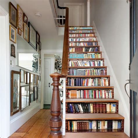 Bookcase Steps Stair Stickers Home Library Design Beautiful