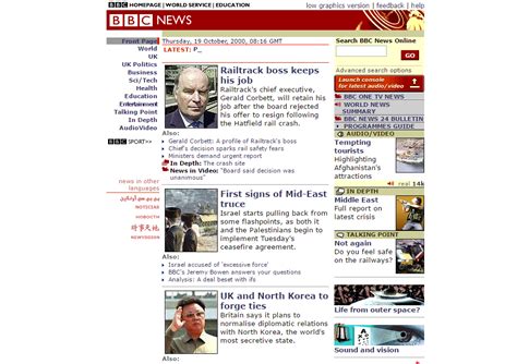 How The BBC News Website Has Changed Over The Past 20 Years BBC News