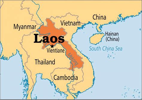 Laos Country Map Laos Country In World Map South Eastern Asia Asia