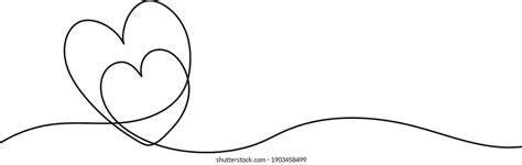 Hearts Embracing Continuous One Line Drawing Stock Vector Royalty Free