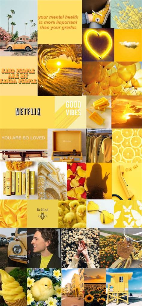 Yellow Aesthetic Collage Yellow Aesthetic Pastel Iphone Wallpaper