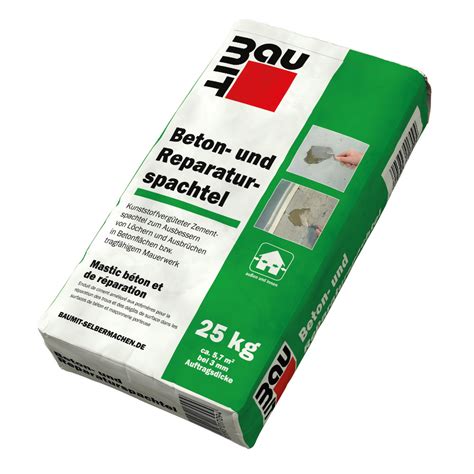 Reparaturspachtel, 25 kg, inhalt 25.000 g, grau, verbrauch 0,9 kg/m², trockendauer 8 h, innen, geeignet für wand, schleifbar Reparaturspachtel; Betonspachtel - faserverstärkt ...
