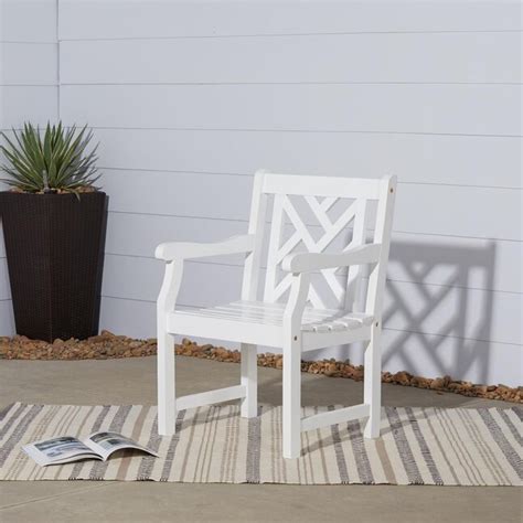 Vifah Bradley 7 Piece White Patio Dining Set With 6 Stationary Chairs