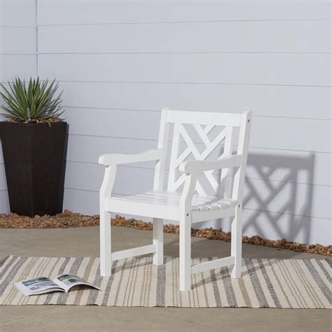 Vifah Vifah Bradley 5 Piece White Frame Patio Set With At