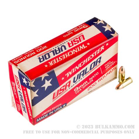 1000 Rounds Of Bulk 9mm Nato Ammo By Winchester 124gr Fmj
