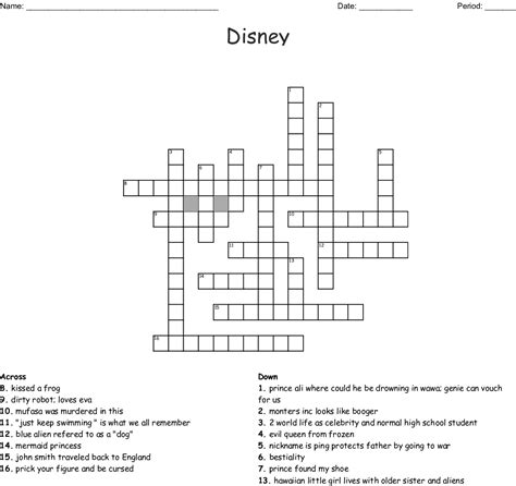Disney Crossword Puzzles Printable For Adults - Disney Crossword Puzzles Printable For Adults ...
