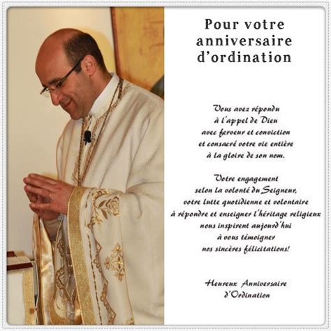 Achevée Anniversaire Dordination Sacerdotale 199317 Message Pour