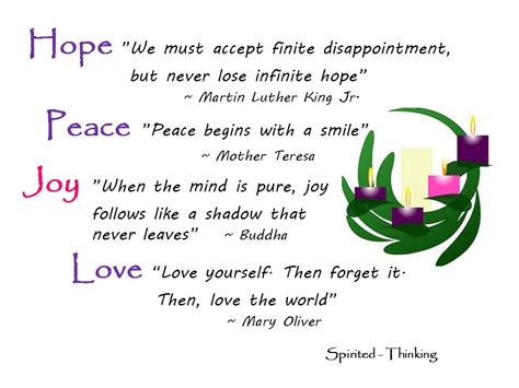 For Advent Hope Peace Joy Love Spirited Thinking