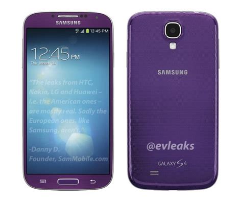 Samsung Galaxy S4 Leaked With New Purple Mirage Paint Job
