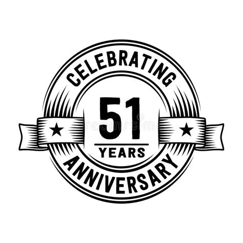 51 Years Anniversary Celebration Logotype 51st Years Logo Vector And