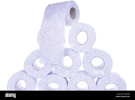 Stack Of Toilet Paper Rolls Isolated On White Background Stock Photo