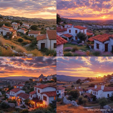 Enchanting Sunset over Traditional Turkish Village in Cappadocia