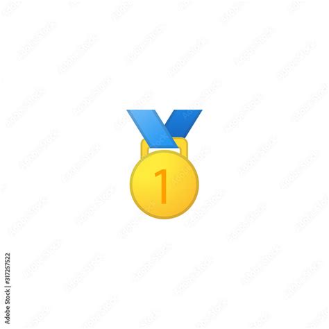 First Place Medal Vector Icon Isolated Sports Championship Award