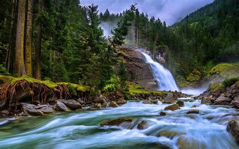 Krimml Waterfalls In Salzburg National Park Hohe Tauern