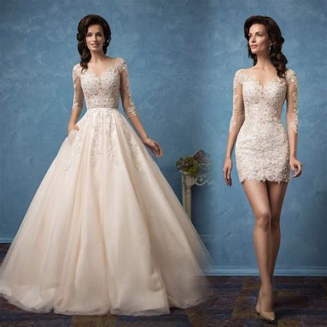 Convertible Wedding Dress Detachable Skirts