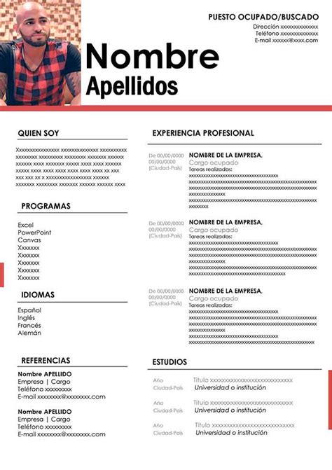 Curriculum Vitae Para Imprimir Plantilla Word Gratis