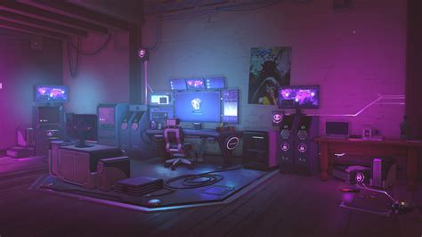 Futuristic Bedroom Gamer Room Cyberpunk Aesthetic