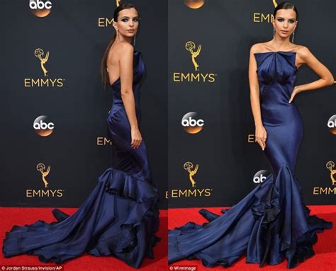 Emily Ratajkowski Blooms In Blue Mermaid Gown At Emmy Awards Shoes Post