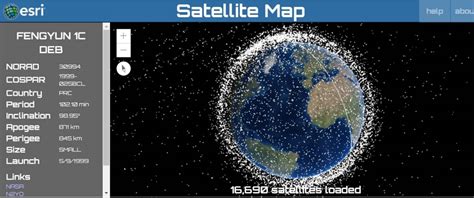 Satellite Map Whereabouts Of 16500 Plus Earth Circling Objects