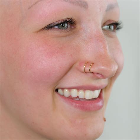 Fake Double Clip On Nose Ring For Non Pierced Nose Etsy Nose
