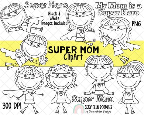 Super Mom Clipart Mothers Day Clipart Mom Clipart Mum Clipart Mothers Day Sublimation