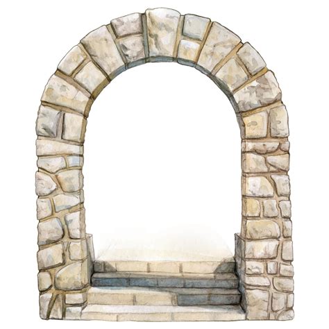 Premium Vector Watercolor Elegant Stone Arch Hand Drawn