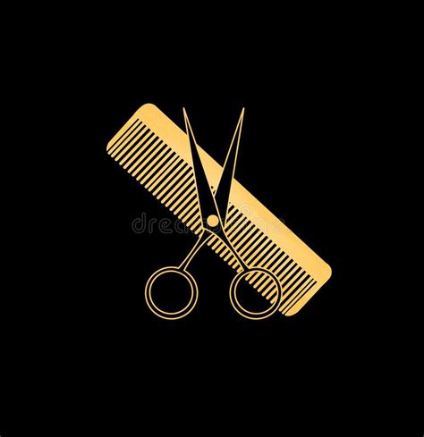 Hair Scissors And Comb Logo Hairdresser Illustration Stock