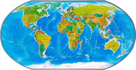 Physical Political World Map 2007 Geographyworldmapsspecialty