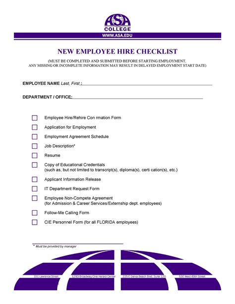 50 Useful New Hire Checklist Templates And Forms Templatelab