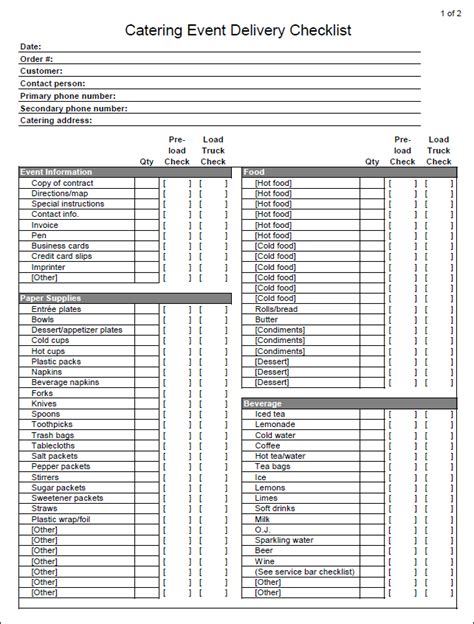 Before handing the checklist to a client, a financial professional can add helpful details to the checklist, such as recommendations for attorneys. Catering Delivery Checklist