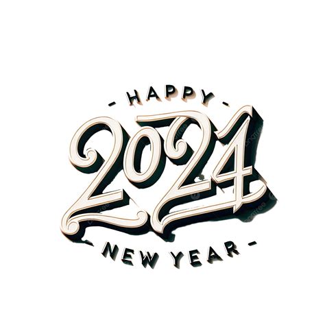 Happy New Year 2024 Text Lettering Design Typography Design Lettering