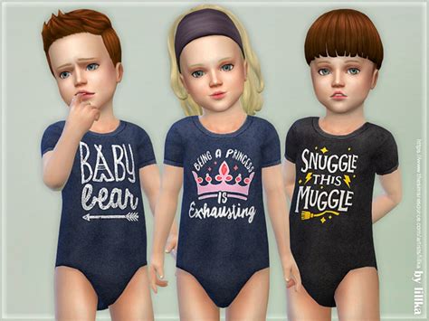 Lillkas Toddler Onesie 04 Sims 4 Toddler Onesies Sims 4 Black Hair