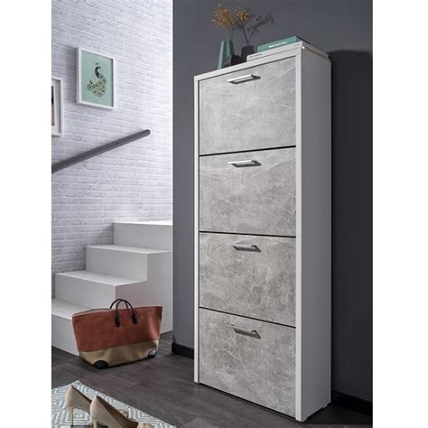 Zip pay and afterpay payments accepted. Ellwood Shoe Cabinet Tall In White And Concrete Structured ...