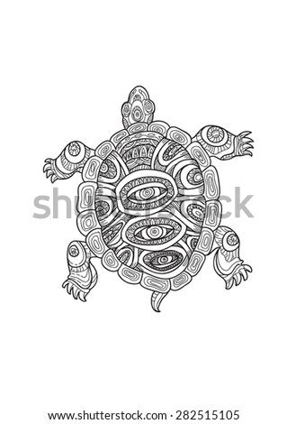 Turtle Hand Drawn Zentangle Style Stock Vector Royalty Free 282515105