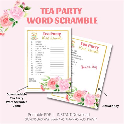 Tea Party Activities Tea Party Printable Ladies Tea Party Etsy