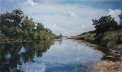 Down By The River Landscape Oil Painting Fine Arts Gallery