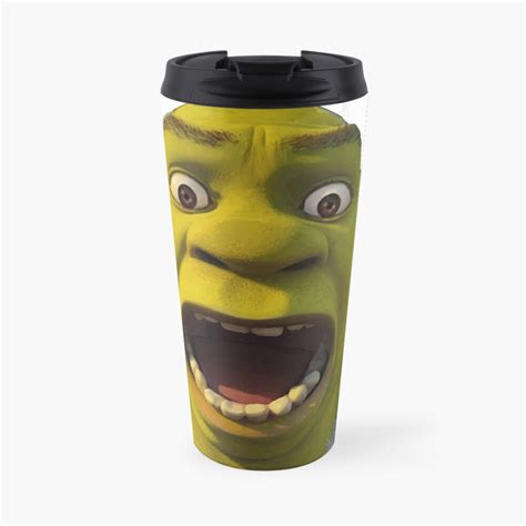 Surprised Shrek Travel Mug By Cam Guay Redbubble