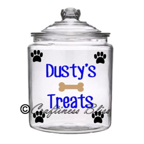 Personalized Dog Treats Jar Decals Diy Kit By Craftinessbliss