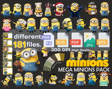 Minions Svg Minions Png Png Pack Sticker Clipart Instant Etsy