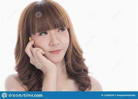 Portrait Of Beautiful Woman Stock Image Image Of Background Finger 143686295