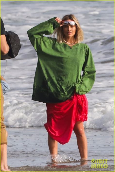Margot Robbie Poses For A Photo Shoot On The Beach In Malibu Photo