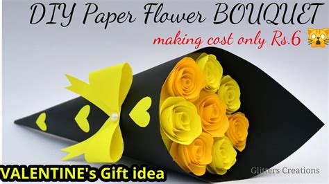 Diy Paper Flower Bouquet Birthday T Ideasflower Bouquet Making At